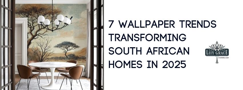 Wallpaper mural statement wall in modern South African home