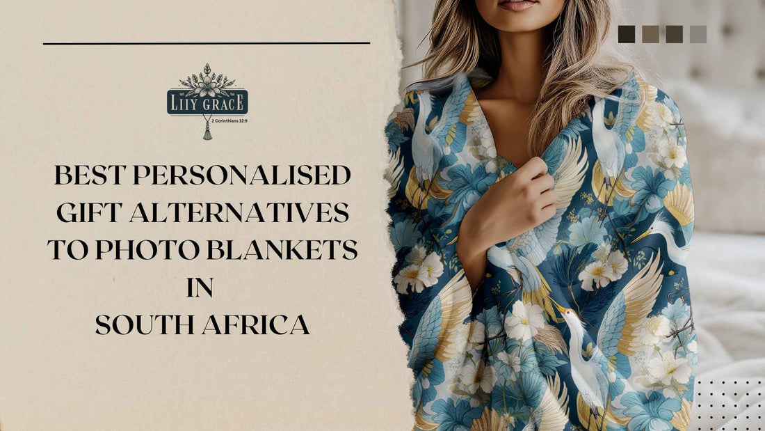 Designer fleece blanket with South African artwork as a personalised gift