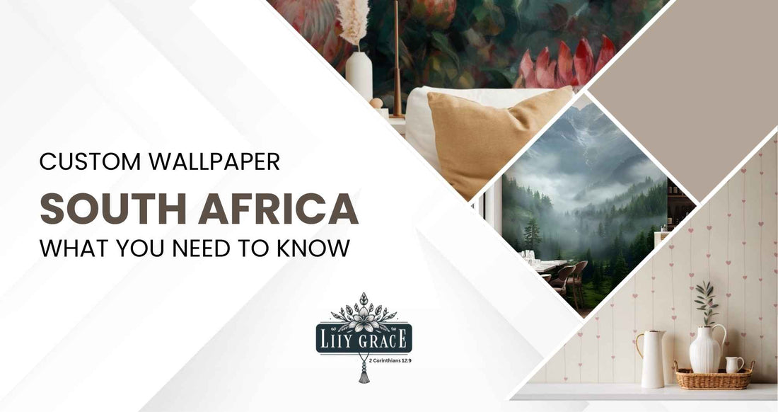 “Custom wallpaper mural installed in South African living room