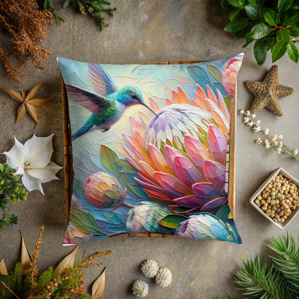 soft Pink protea scatter cushion cover