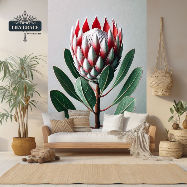 Solitaire protea wallpaper mural.