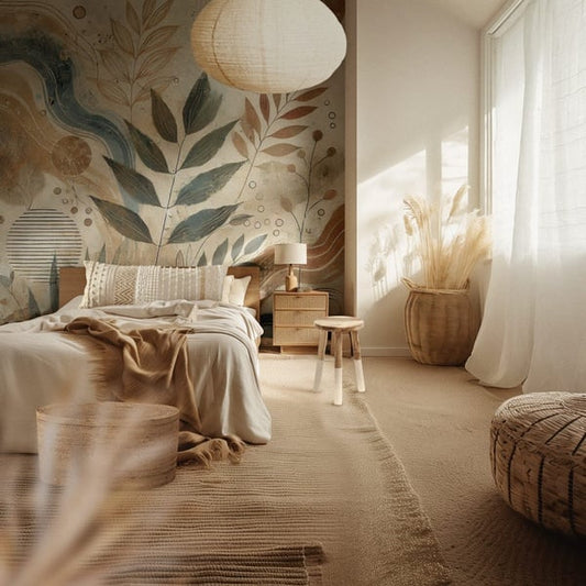 Autumn leaves feature wall