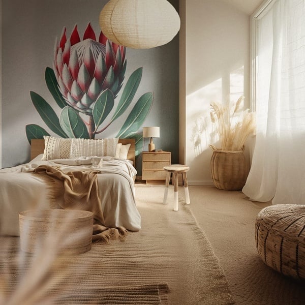 Solitaire protea wallpaper mural.