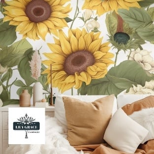 Sunflowers in Bloom Wallpaper – Joyful Decor