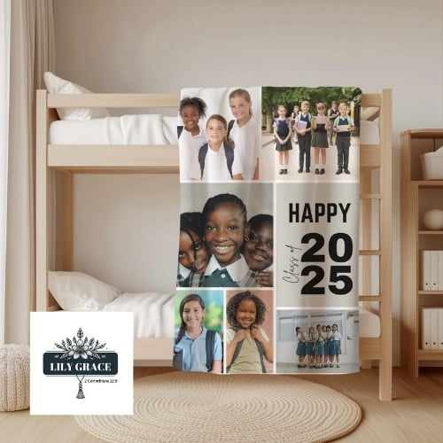 School memory blanket .Custom Printed blanket