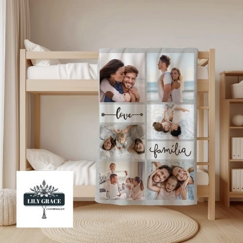 Photo blanket present for birthday