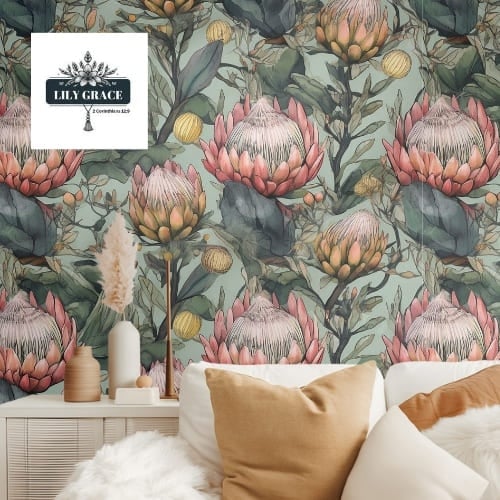 Protea Bloom – Floral Wallpaper