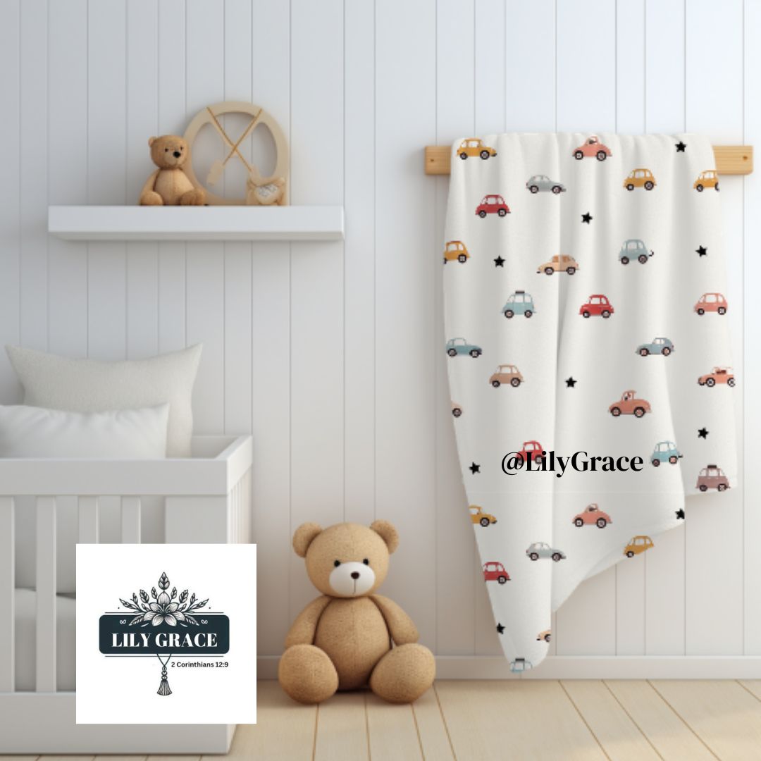 Tiny cars baby fleece blankets