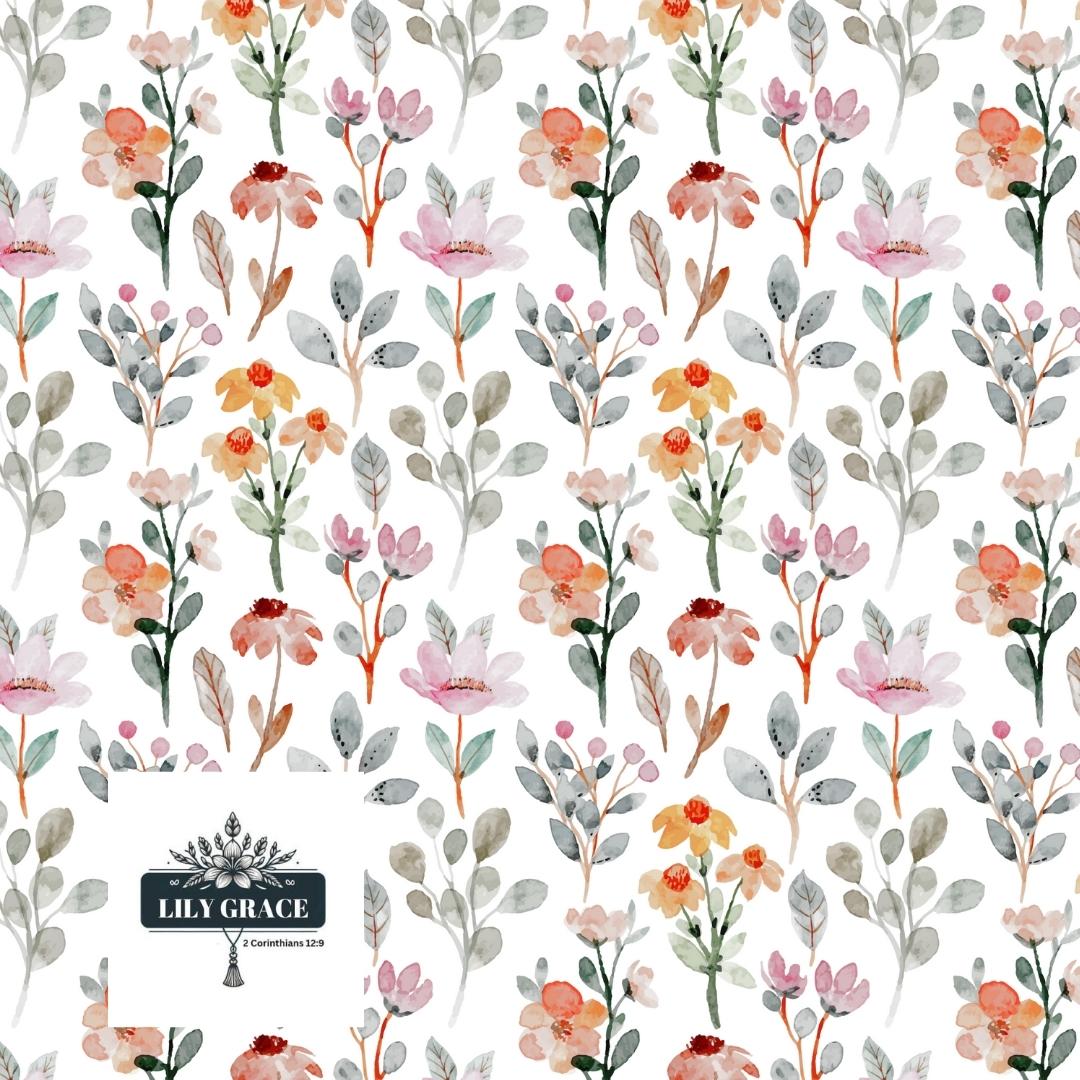Watercolor floral baby fleece blankets