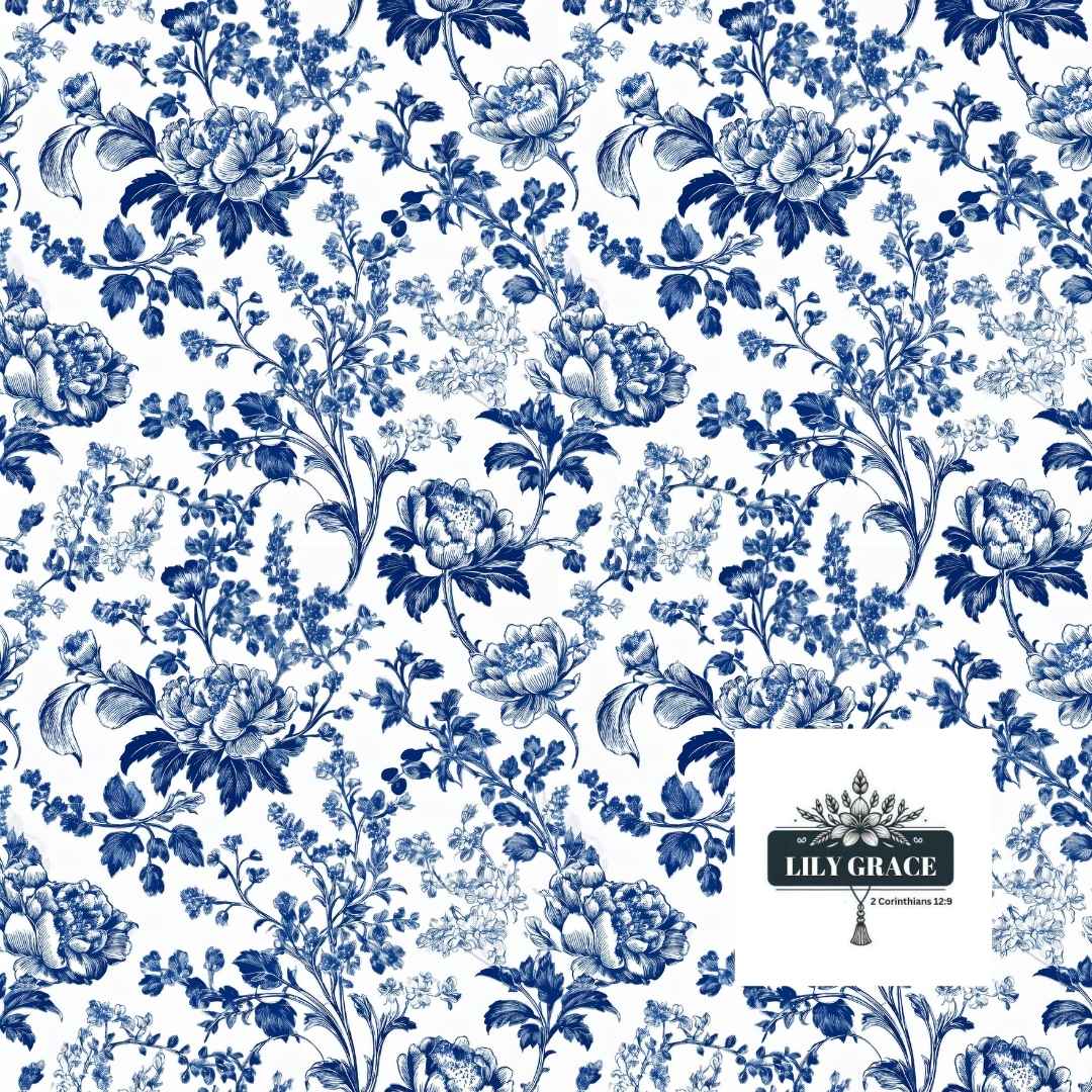 Blue chinoiserie l decoupage paper