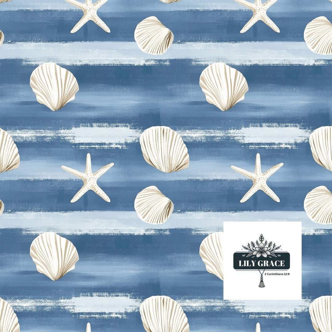 Blue shells l decoupage paper