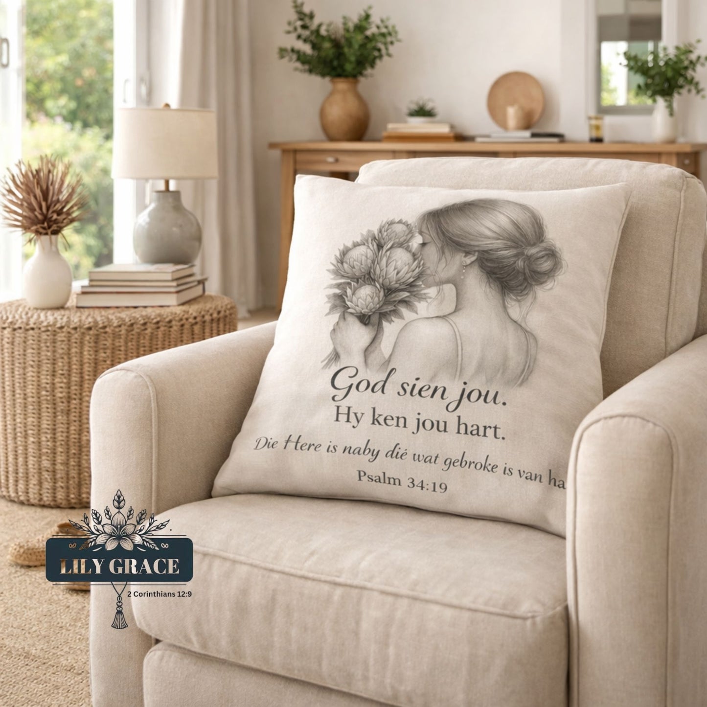 God sien jou. Scatter cushion cover