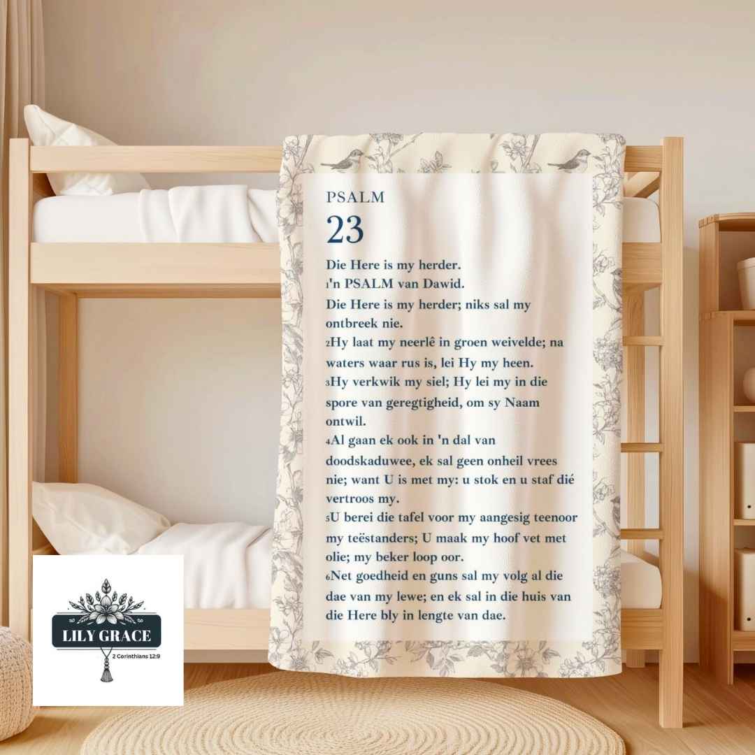 Faith Blanket – Psalm 23 Christian art gift