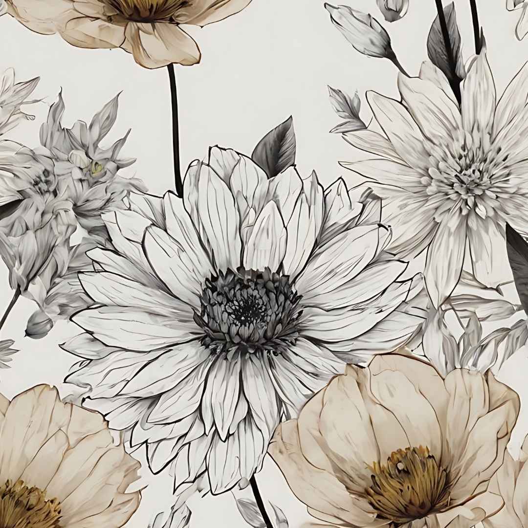 Beige and charcoal flower print fleece blanket on wooden bunk bed