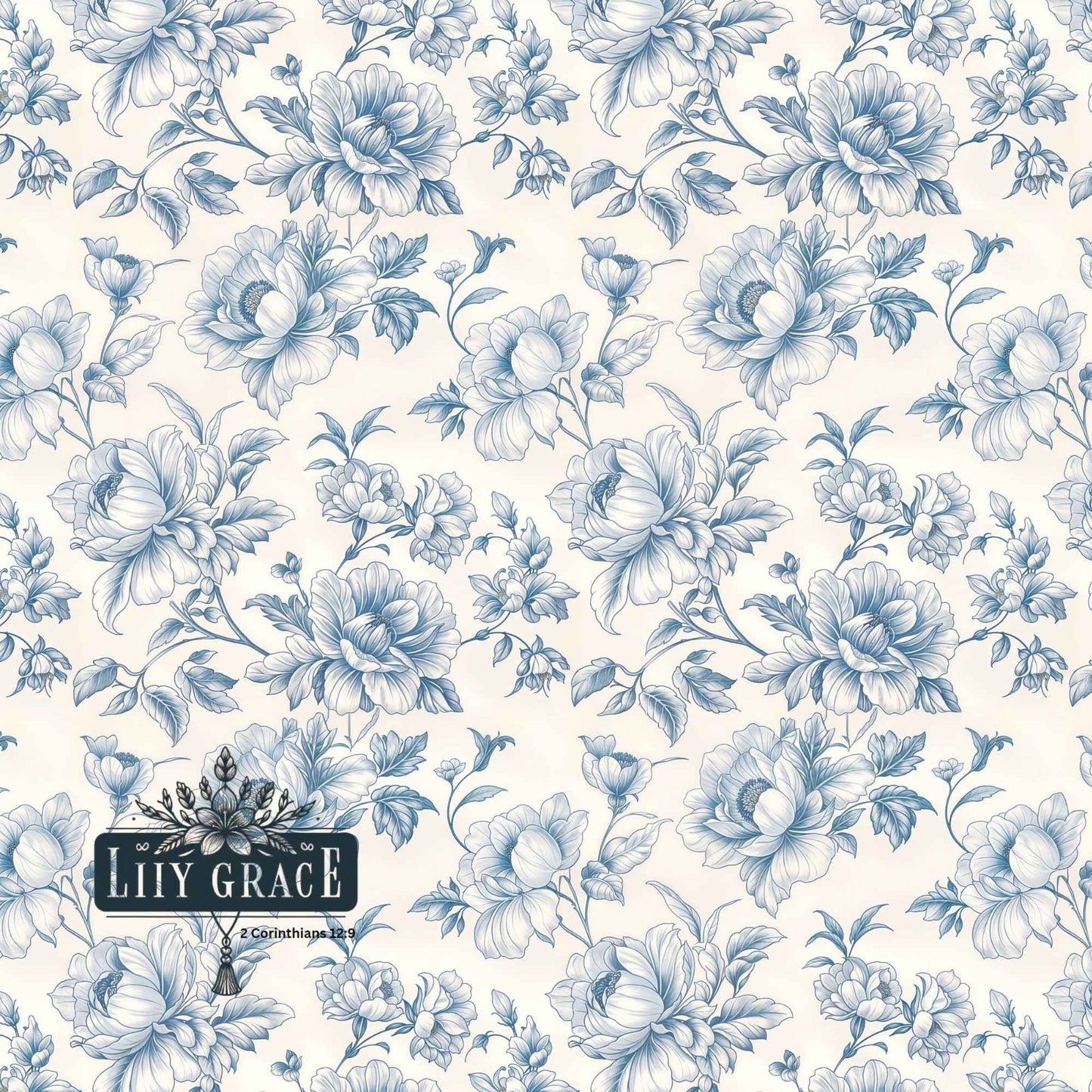 soft blue floral wallpaper