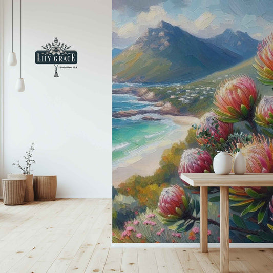 Hermanus fynbos wallpaper mural