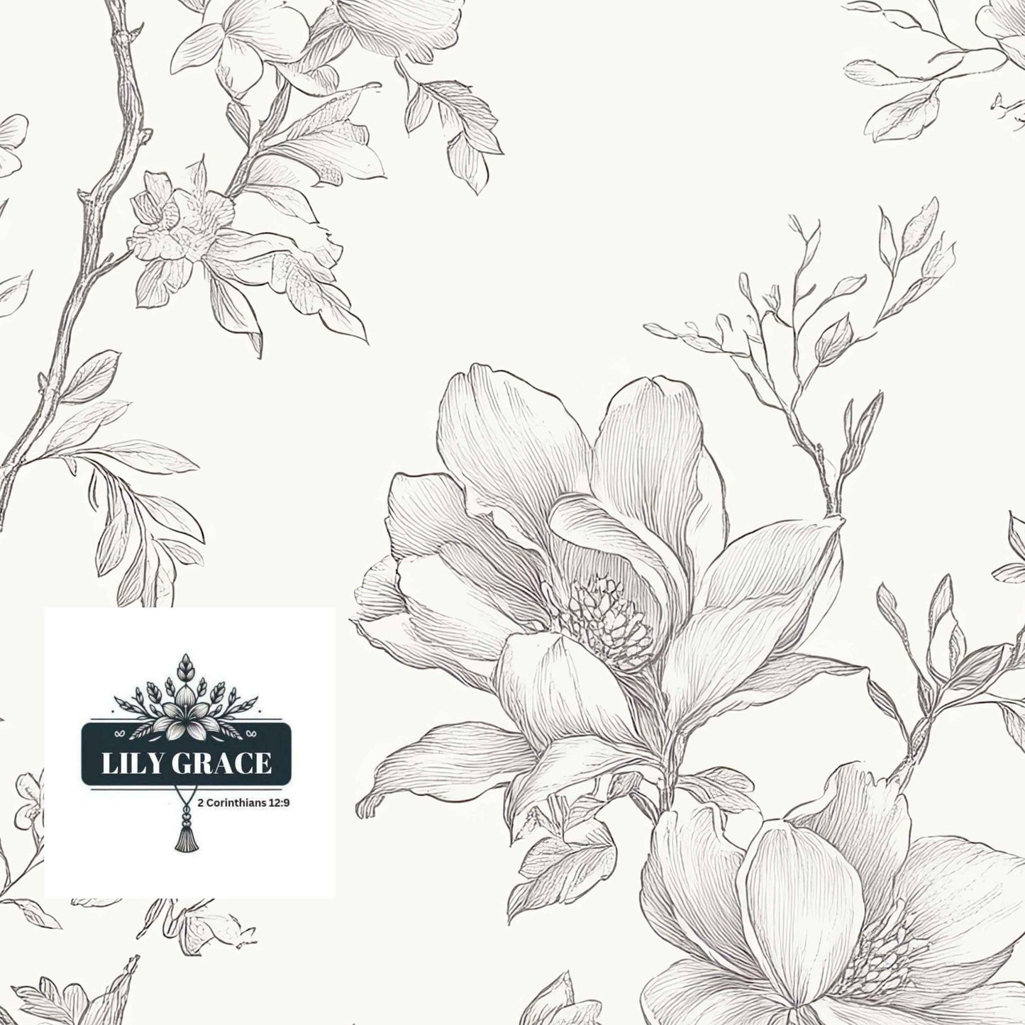 Vintage Floral Toile – Grey & Beige wallpaper for bedrooms