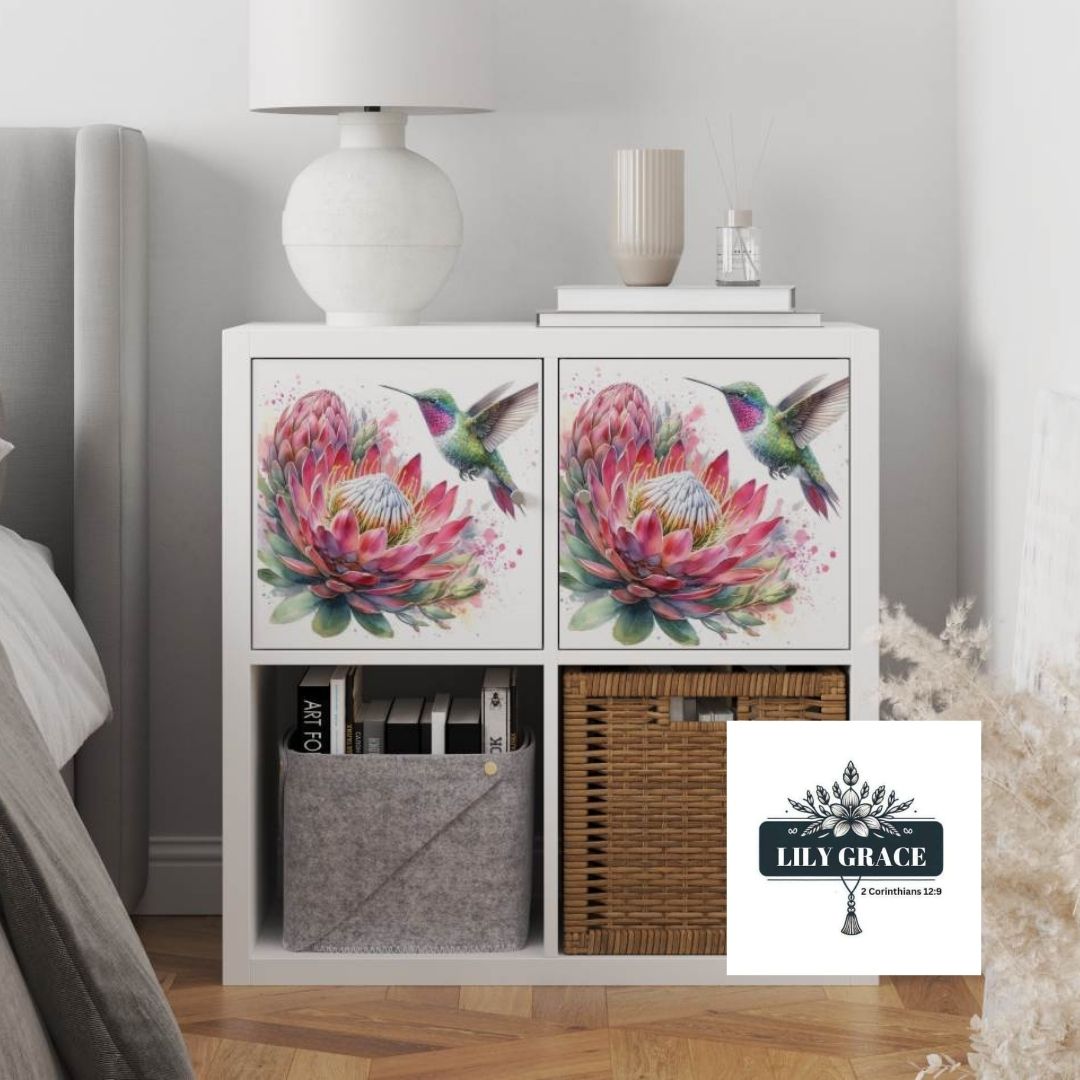 Pink Protea decoupage paper