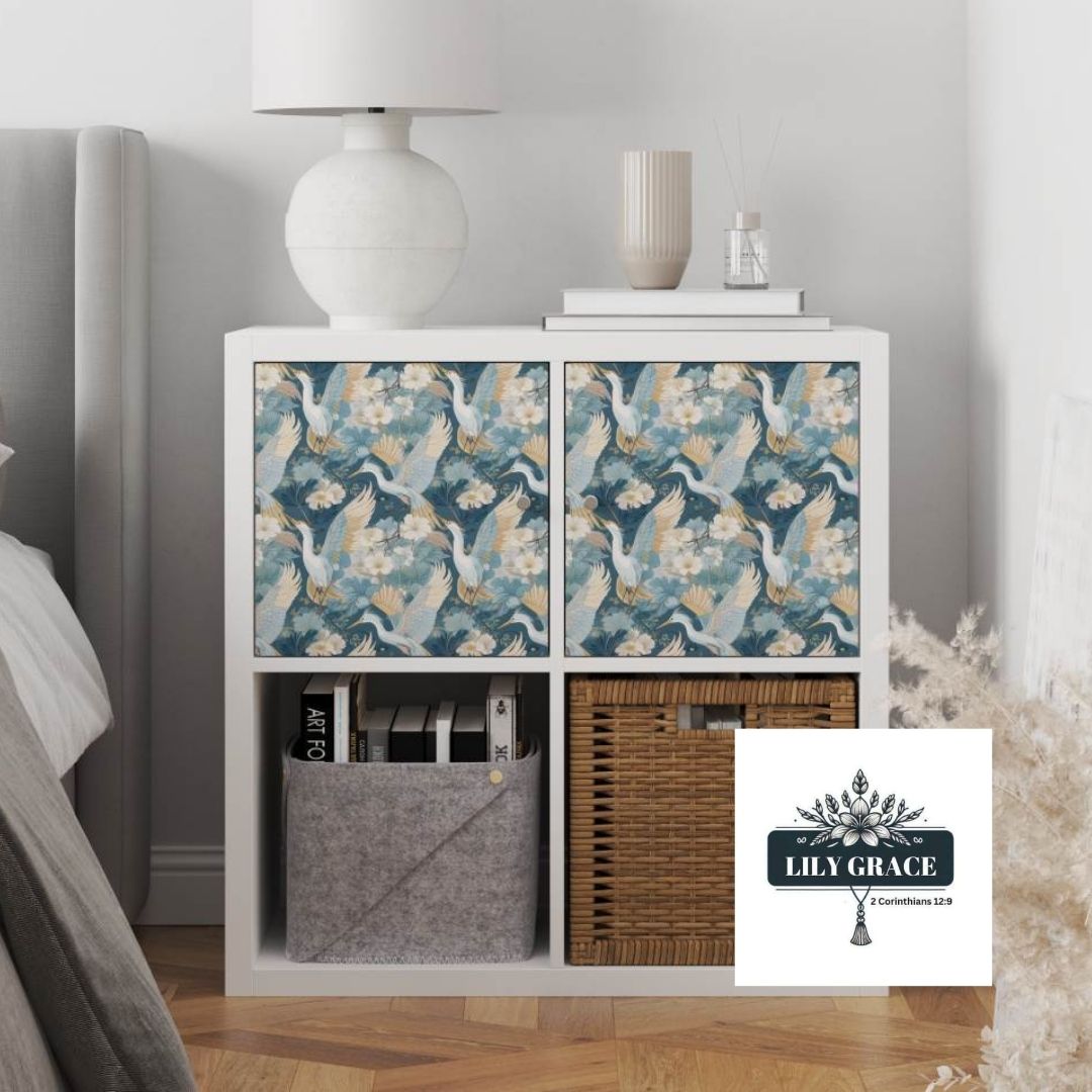 Blue floral decoupage paper
