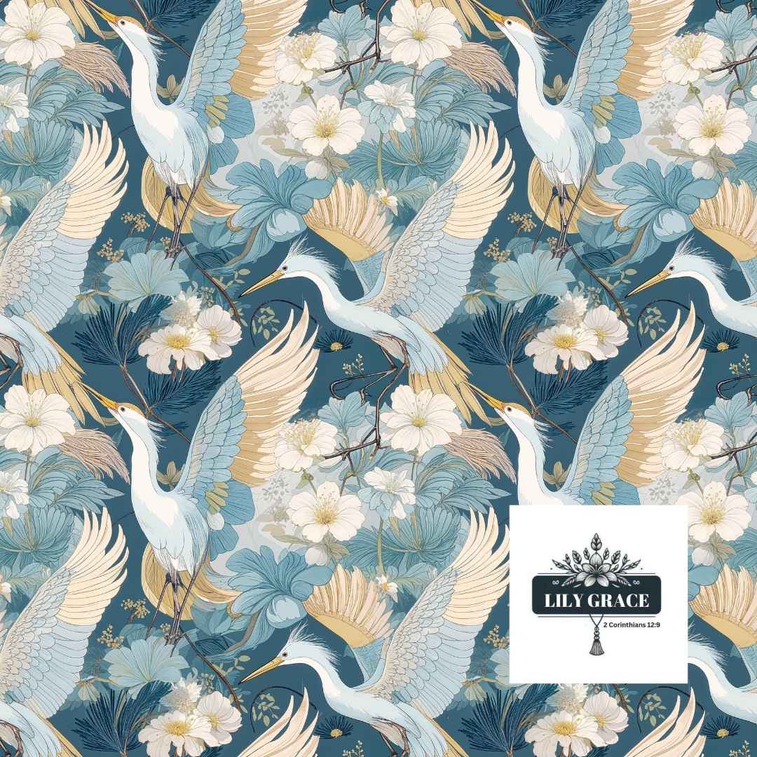 Blue floral decoupage paper