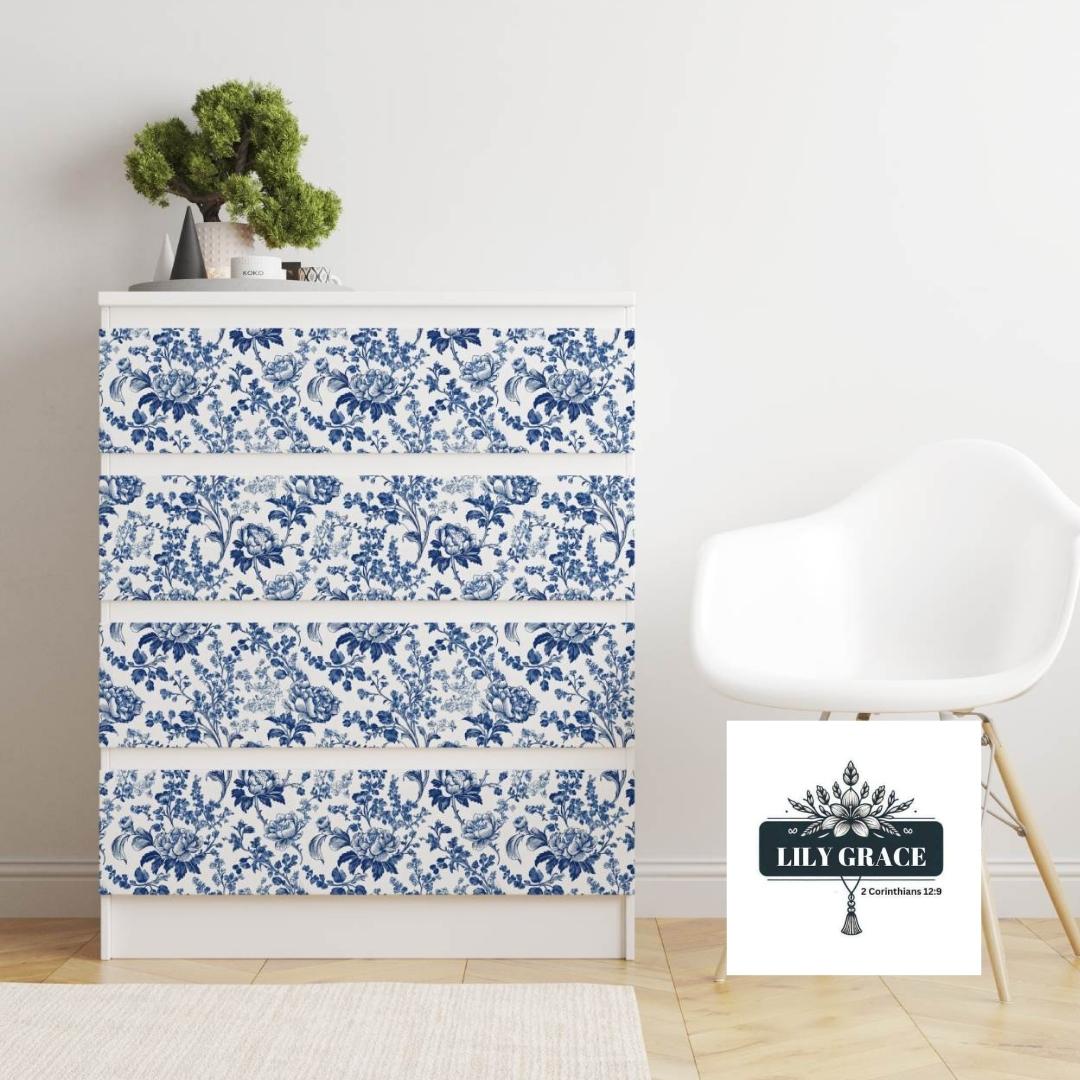 Blue chinoiserie l decoupage paper
