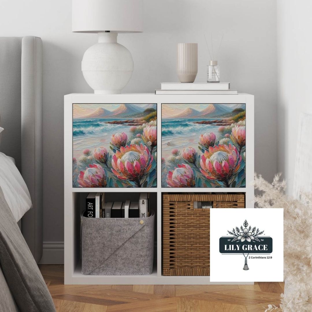 Protea and beach decoupage paper