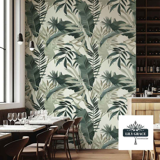 Tropical Leaf Wall Decor Wallpaper