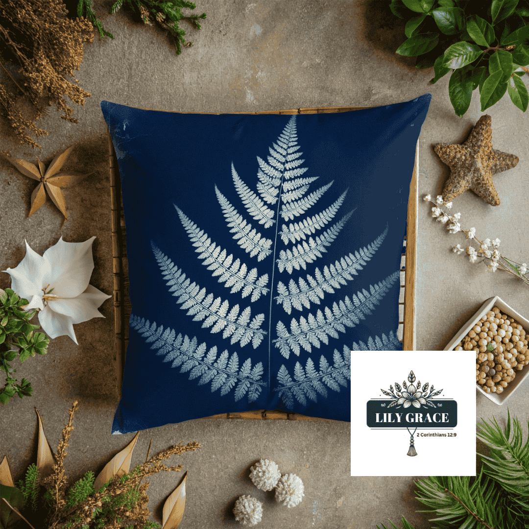 Botanical Leaves blue Cushion Covers