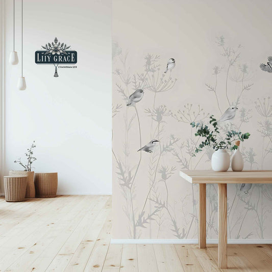 Delicate white and grey wall murals South Africa