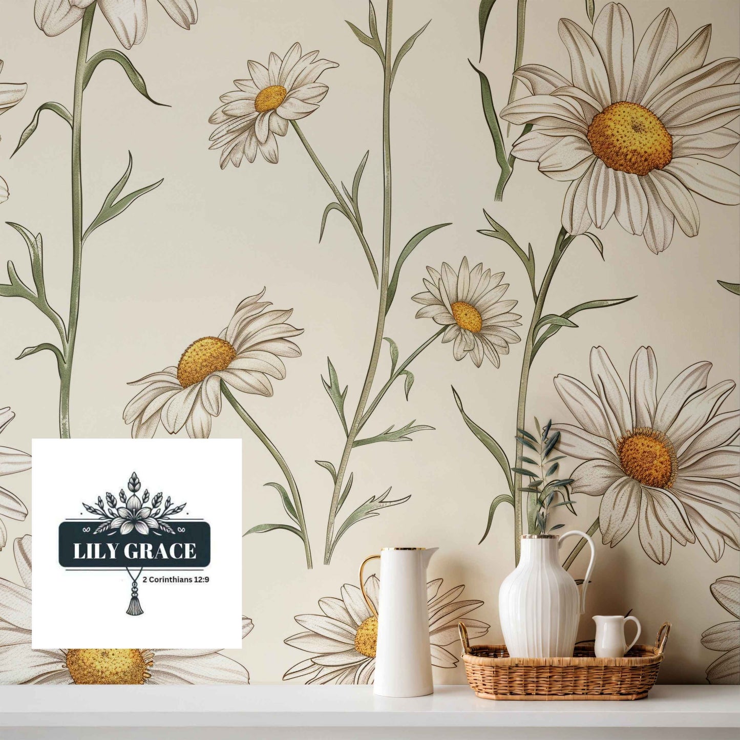 Pastel Daisy Wallpaper – Custom Floral Wallpapers South Africa