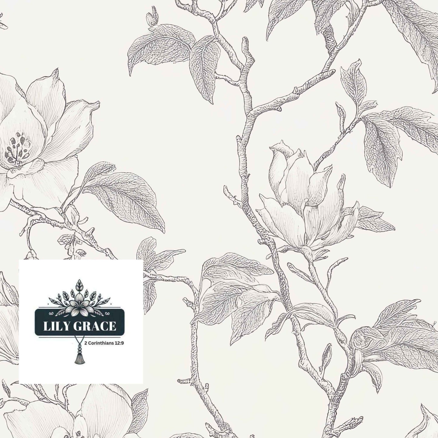 Grey & Beige Toile Heritage Wallpaper