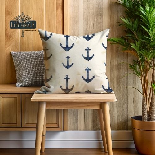 Anchor blue fleece blanket