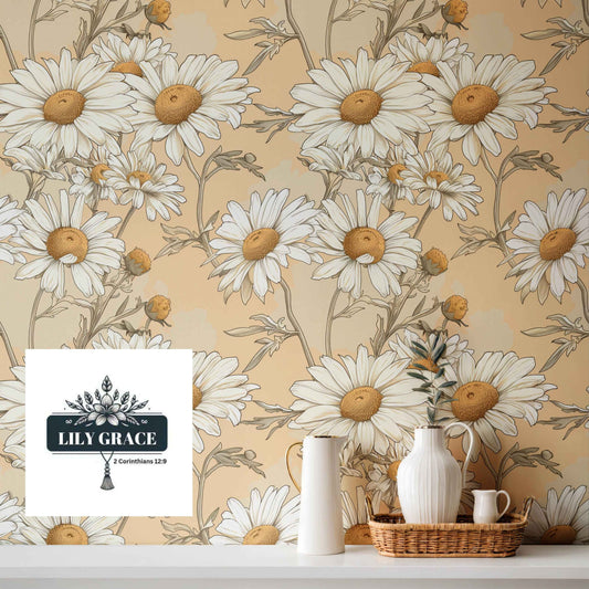 Soft Daisy Wallpaper – Floral Wallpaper for Bedrooms & Nurseries