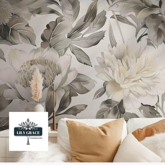 Grey floral wallpaper South Africa