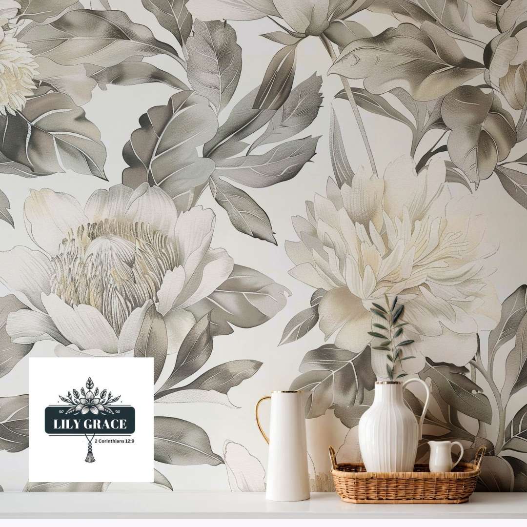 Grey floral wallpaper South Africa