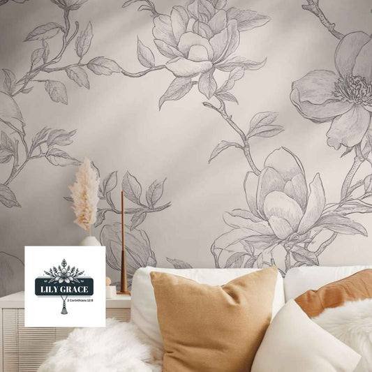Magnolia Blossom – Vintage Floral Wallpaper for walls