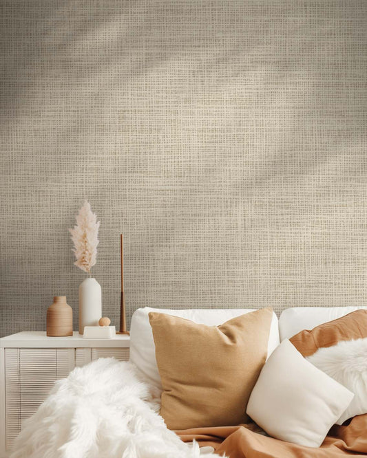 Linen look luxury wallpaper