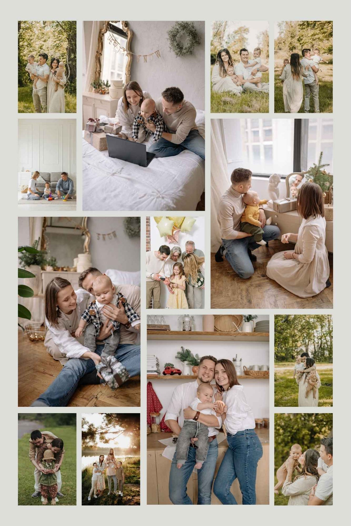 Family Collage Personalised Photo Blanket 13 photos