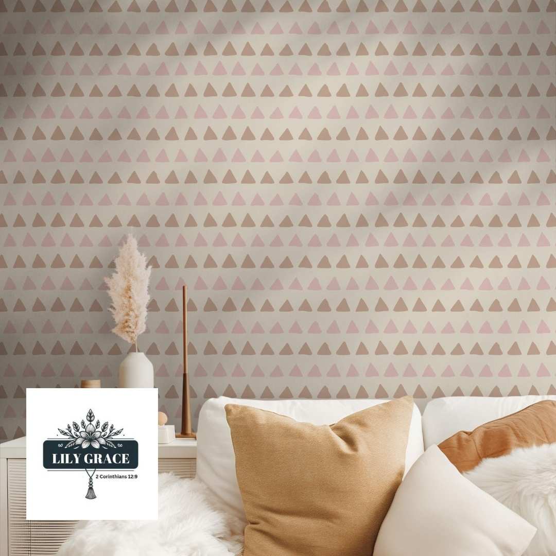 tri-angles Blush Pink Wallpaper for walls