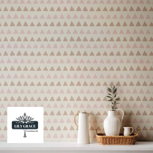 tri-angles Blush Pink Wallpaper for walls