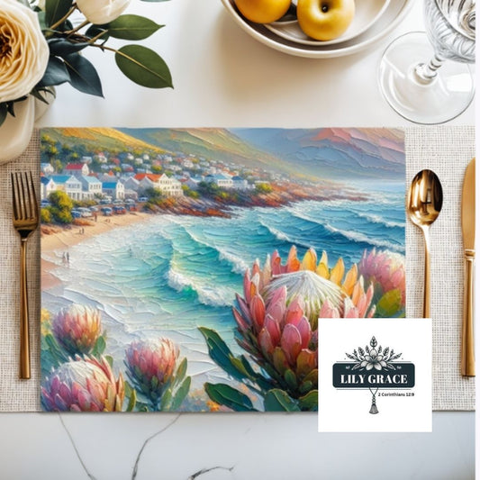 4 Seascape protea placemats