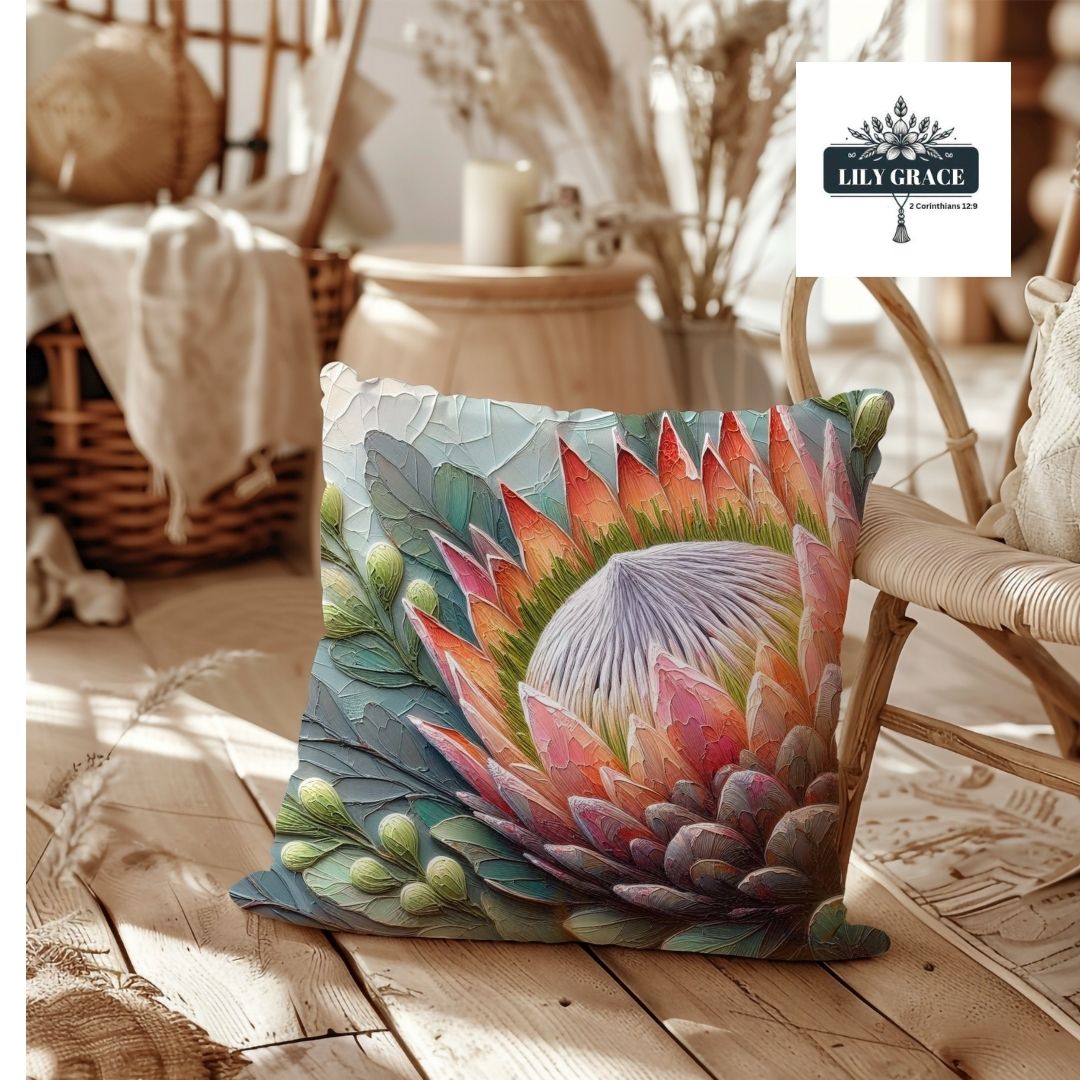 Pretty protea fleece blanket