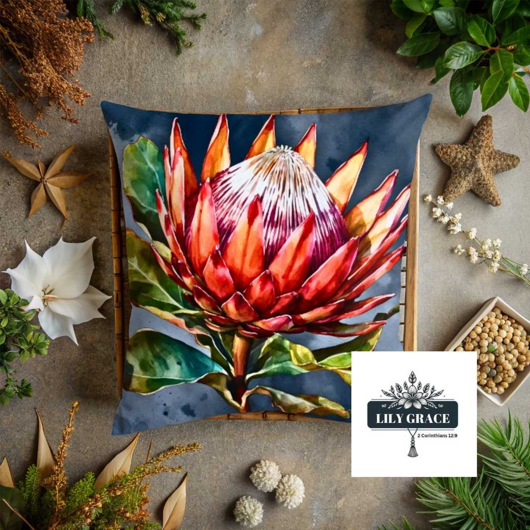 King Protea scatter cushion 45 x 45cm