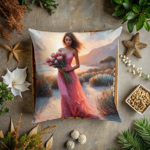 Rejoice soft pink fleece blanket and matching scatter cushion
