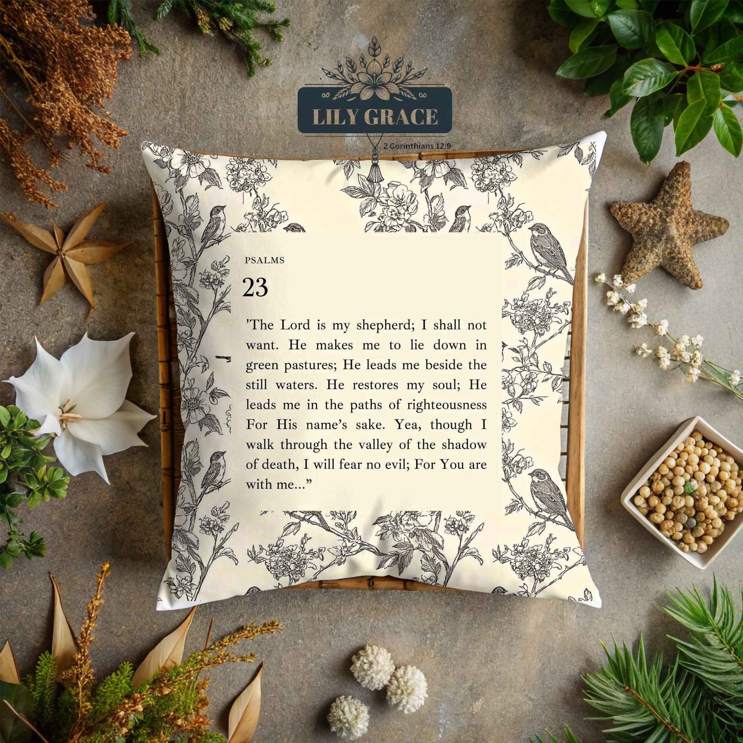 Christian cushion cover Psalm 23 beige immediate delivery South Africa