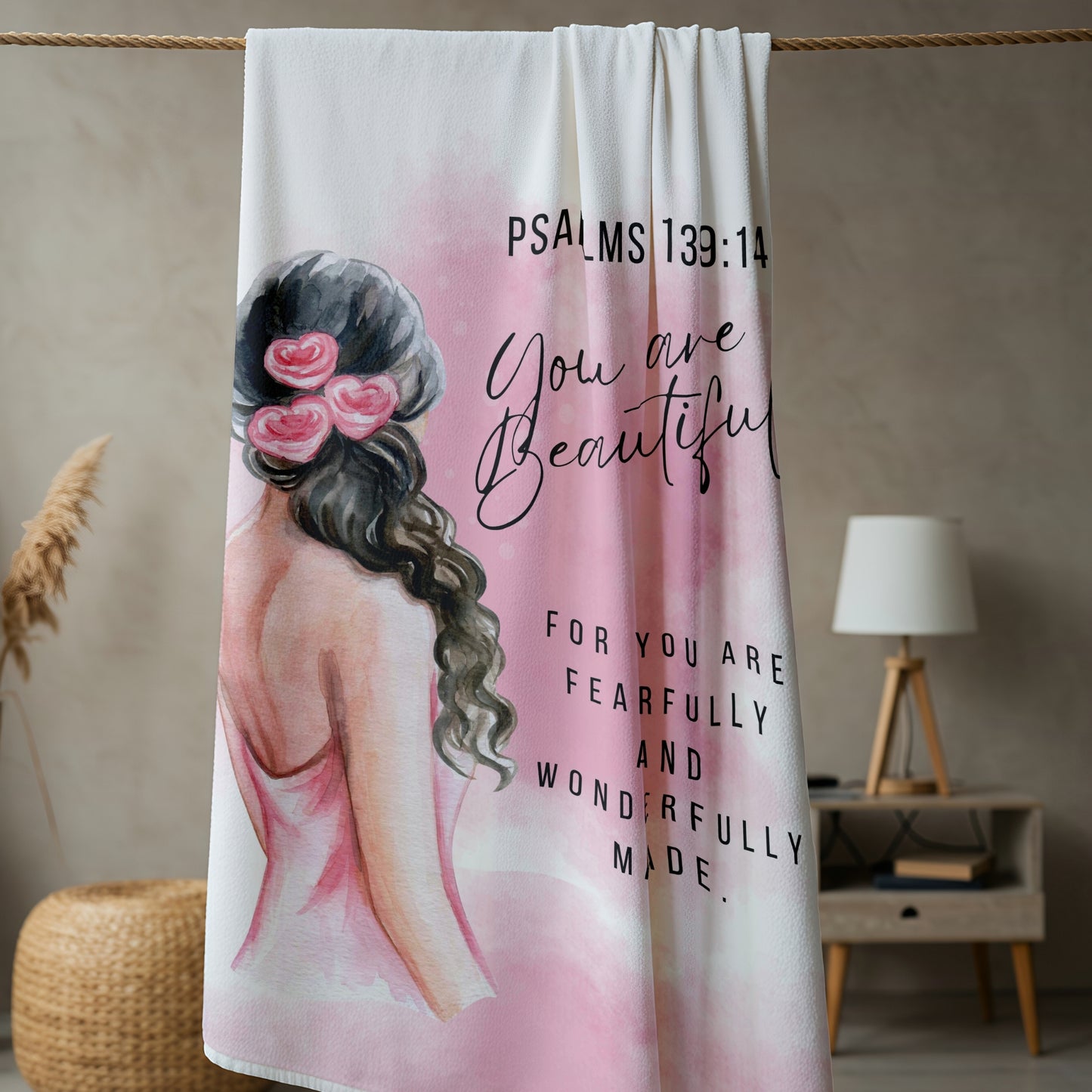 You are Beautiful fleece blanket .Ready to Ship 1.5 x 1.5m