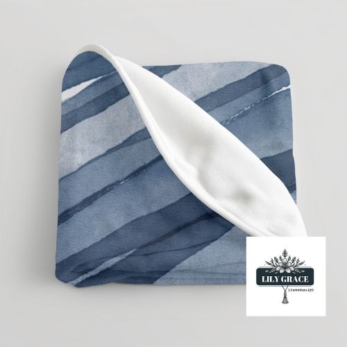 Ocean blue coral fleece blanket