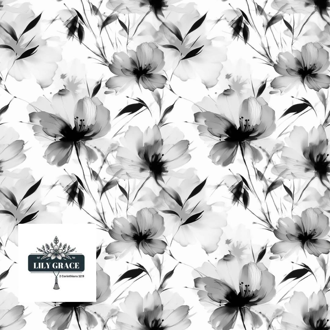 Black and White Floral Wallpaper for Walls
