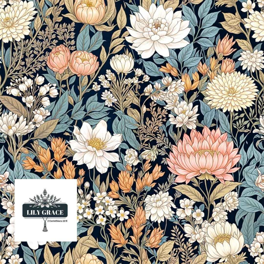 Blue floral wallpaper designs for bedroom
