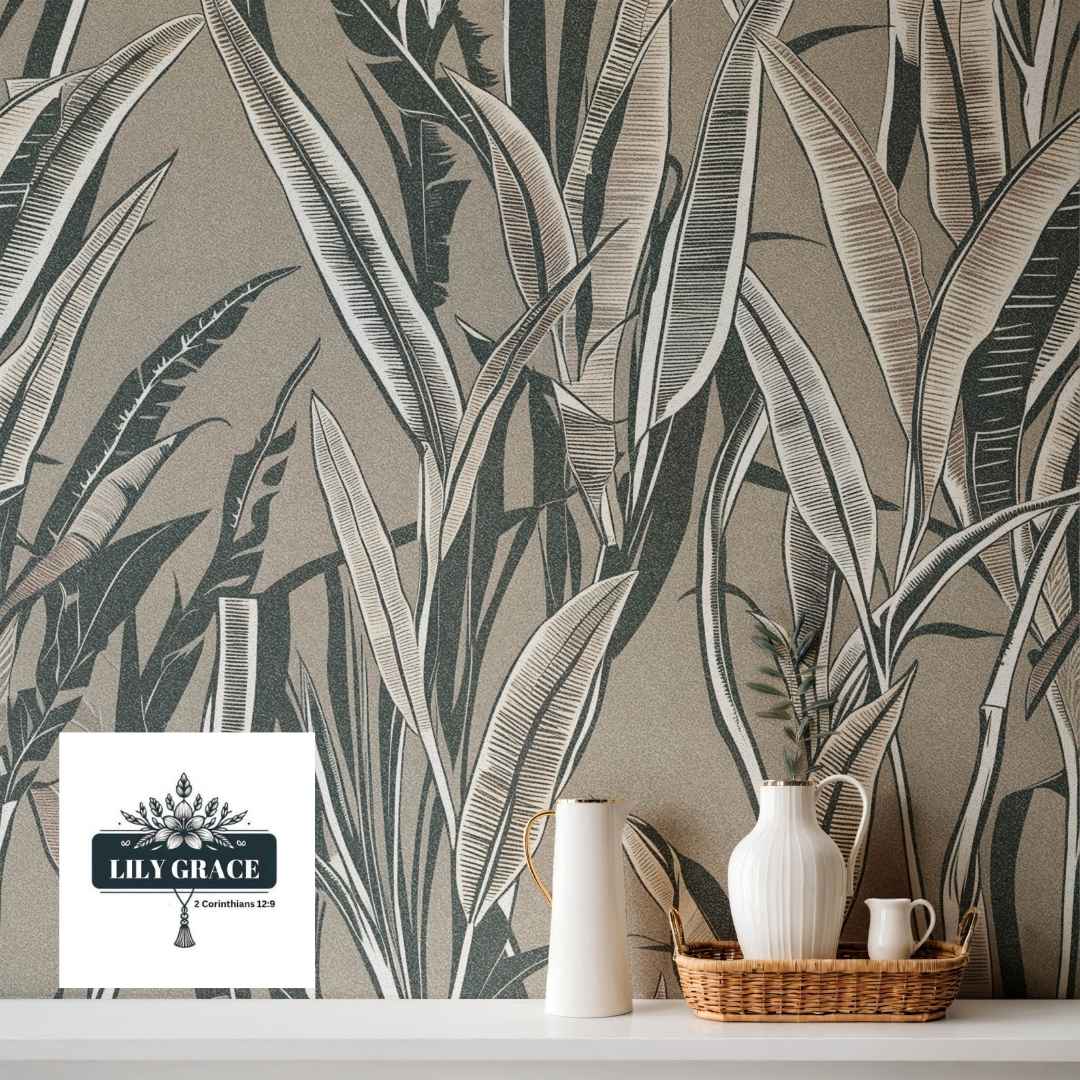 Engrave Leaf Wallpaper for walls